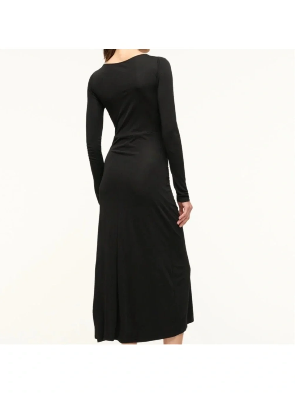 STAUD Black Long-Sleeve Ruched Midi Dress - Picture 3 of 8